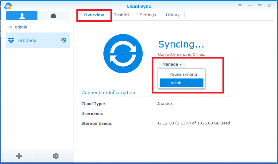 Synology Unlink Synology Unlink